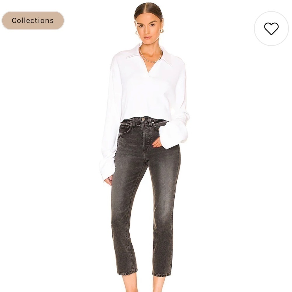 Revolve Grlfrnd Karolina High Rise Straight Leg Black Jeans